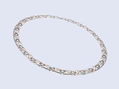 SN073 - Magnet Halskette mit silbernem Look